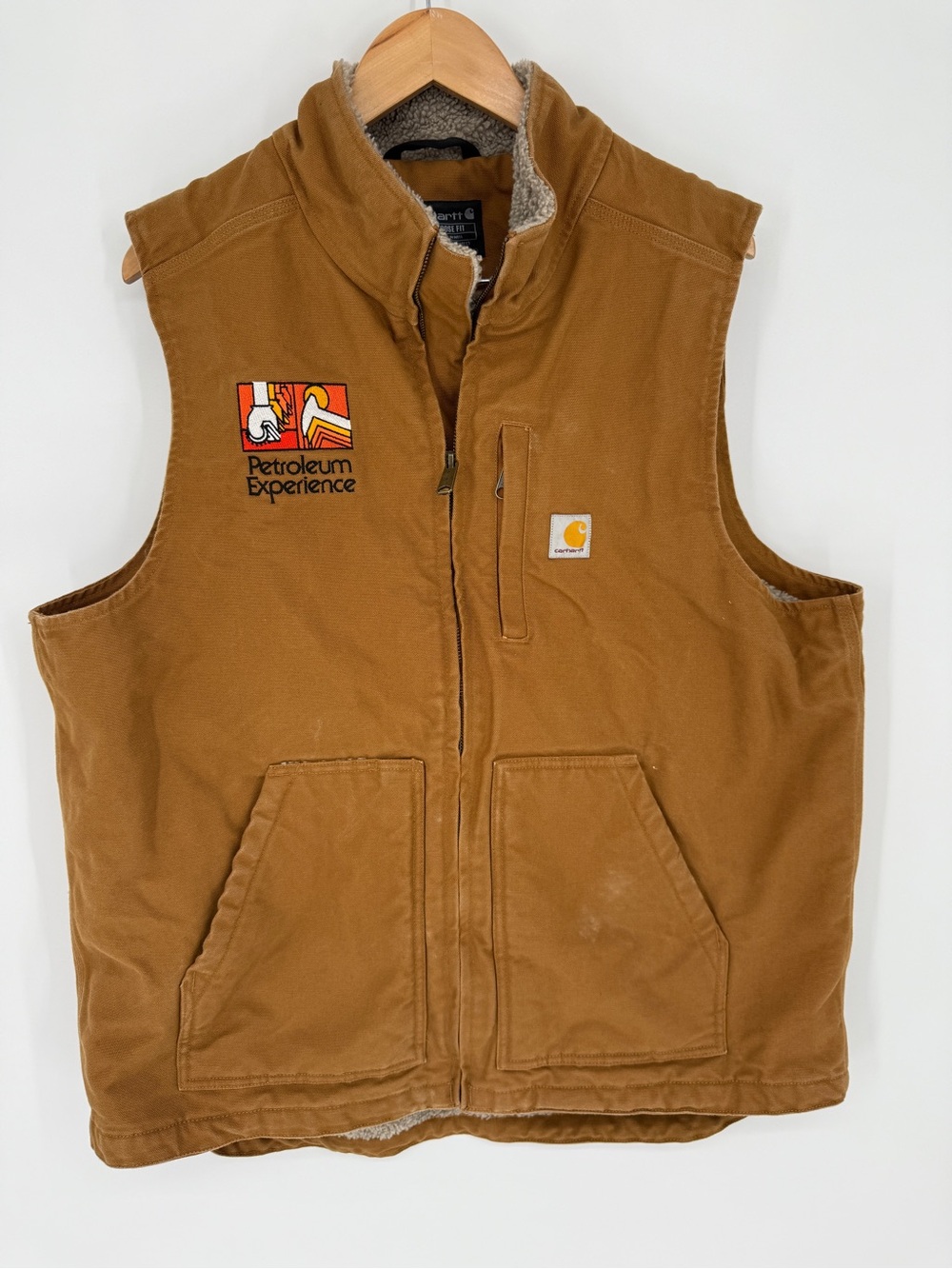 Carhartt Washed Duck Sherpa Lined Vest Size L Tall